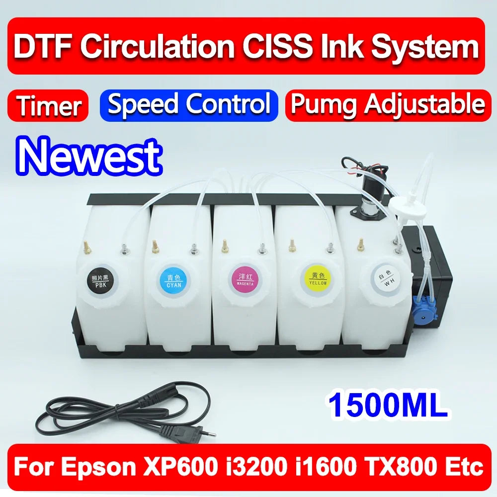 1500ML DTF White Ink Circulation CISS System For i3200 i1600 XP600