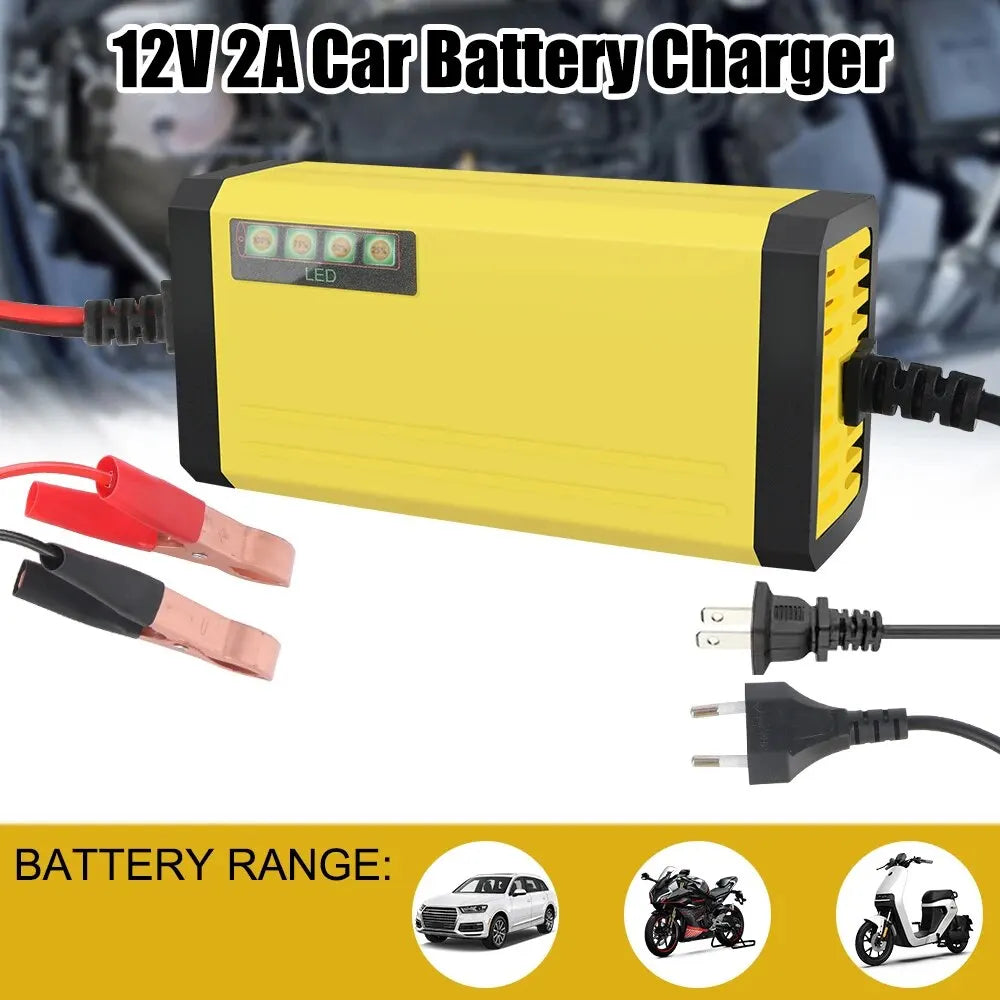 12V 2A Car Battery Charger 220V Power Puls Repair Charger Wet Dry Lead