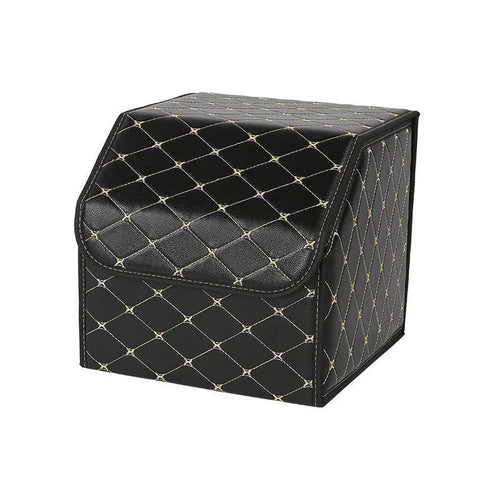 PU Leather Car Trunk Organizer Box Foldable Waterproof Durable Storage