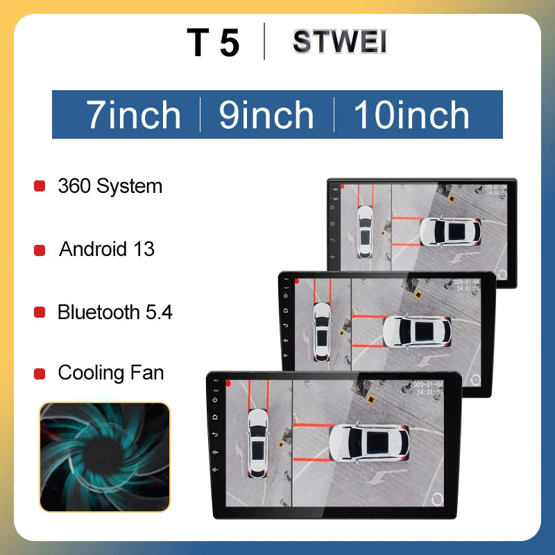 1DIN android13 360 Panorama Car Radio 7/9/10inch Universal Host