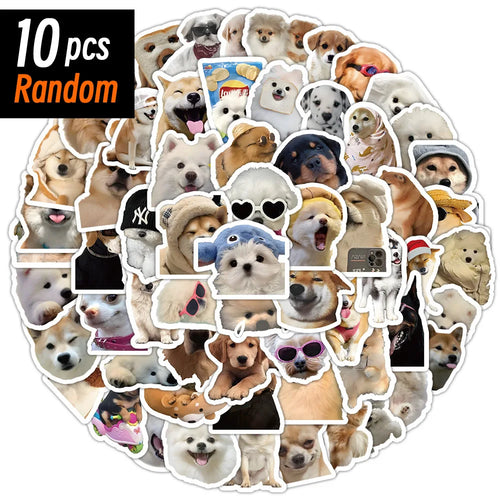10/50/100pcs Funny Dog Stickers Cartoon Cute Decals Toy Stationery