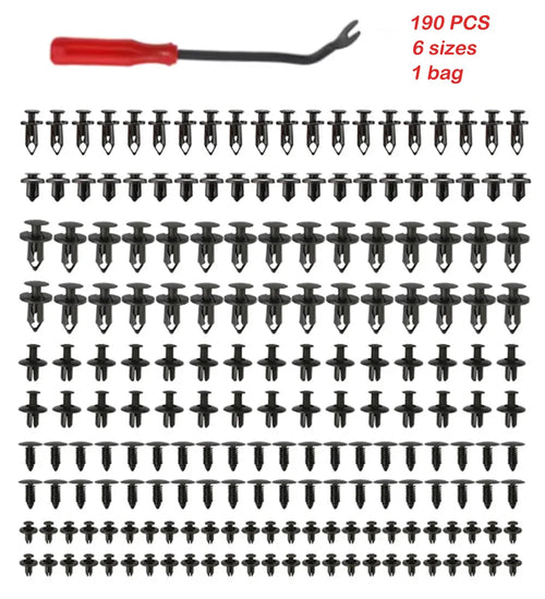 190PCS rivet fasteners, 6 models and sizes, body fixing clip bumper,