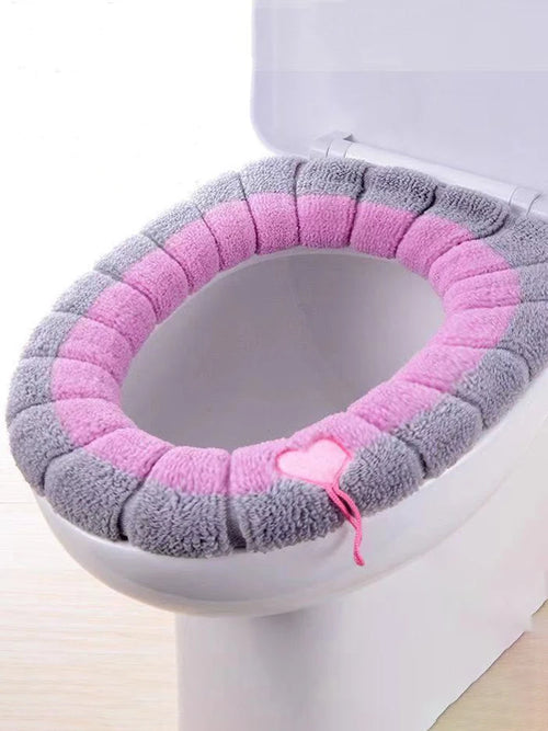 1PC polyester elastic toilet seat cushion, O-shaped knitted toilet