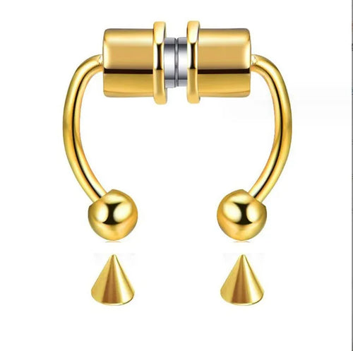 1 Pc of Fashionable Punk Stainless Steel Magnet Self-priming Nose