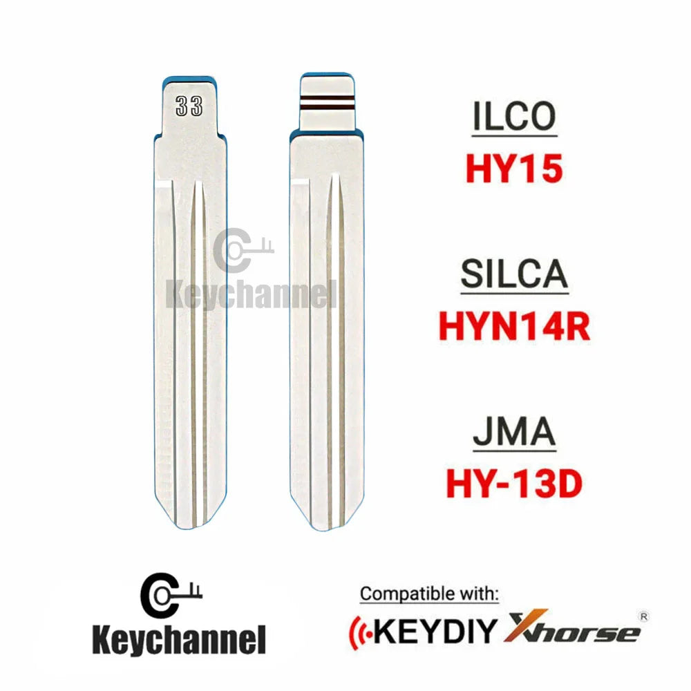 10PCS 33# KD Key Blank Flip Remote Key Blade Hyundai Type HY15 HYN14R