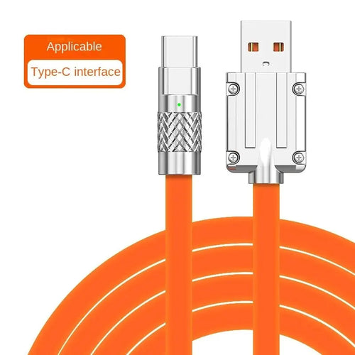 120W 6A Super Fast Charge Type C Liquid Silicone Cable Quick Charge 1M