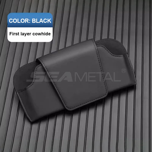SEAMETAL Cowhide Sun Visor Glasses Holder Premium Leather