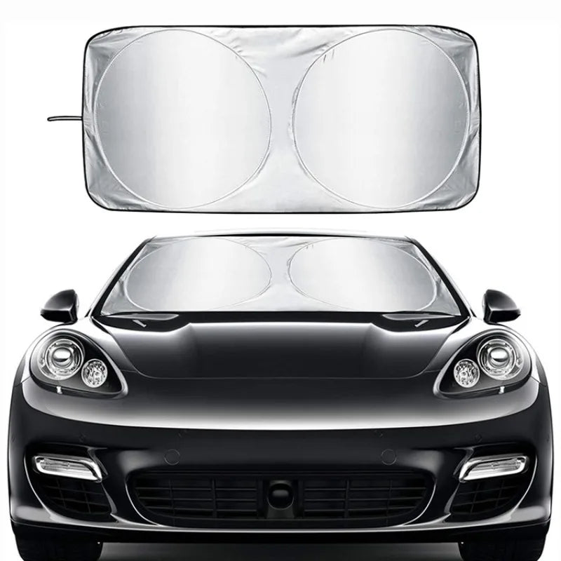 Car Sun Shade - Foldable Sun Car ShieldCoated Silver Cloth