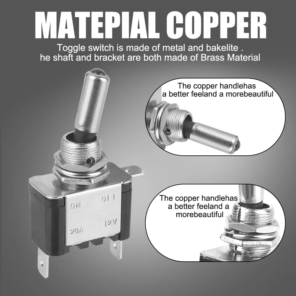 12V SPST Toggle Rocker Switch LED Light for Ignitions Boost Marine