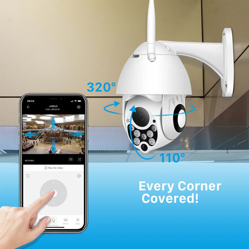 YCC365 Plus PTZ Wifi Camera Outdoor 1080P HD CCTV Security Camera 4x