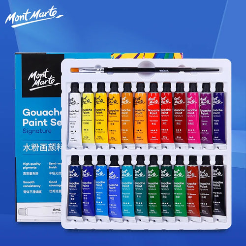 12/24/36 Colors Gouache Paint Set 6ml Tubes - Rich Vivid Colors for