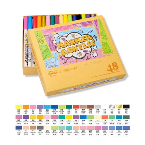 18/60Color Acrylic Paint Pens Brush Marker Pen for Artist Rock
