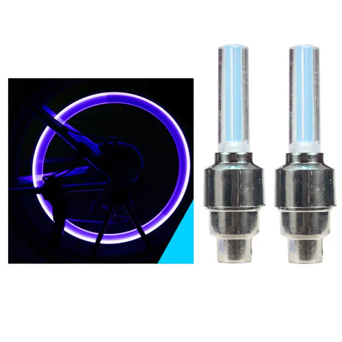 4Pcs Motorcycle Car Bicycle Tire Valve Caps Light LED Valve Cover Neon