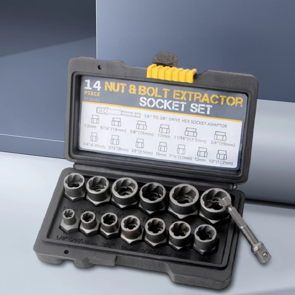 14 Pieces Damaged Bolt Removal Tool Bolt Extractor Tool Set with