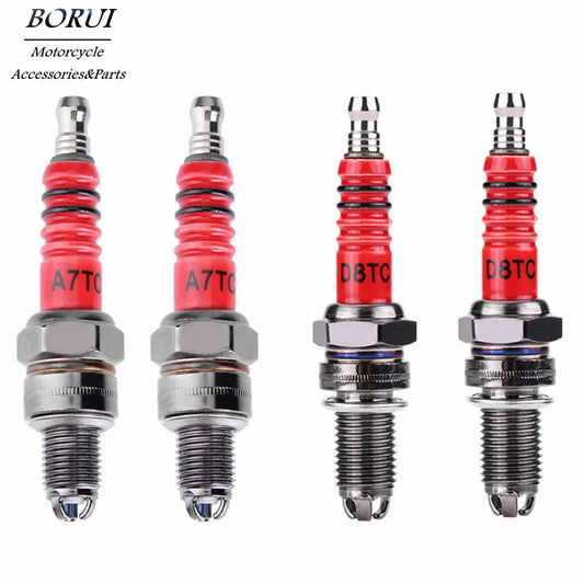 1/2Pcs Racing Spark Plug 3 Triple Electrode A7TC D8TC For GY6 CG 50 70