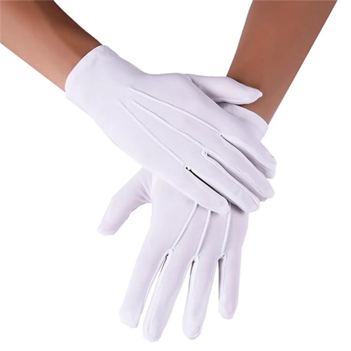 1pair White Cotton Gloves Men Formal Tuxedo Uniform Gloves Honor Guard