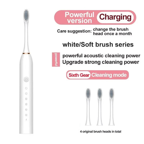 Electric Ultrasonic Toothbrush Six Speed Mode Home Soft Hair USB