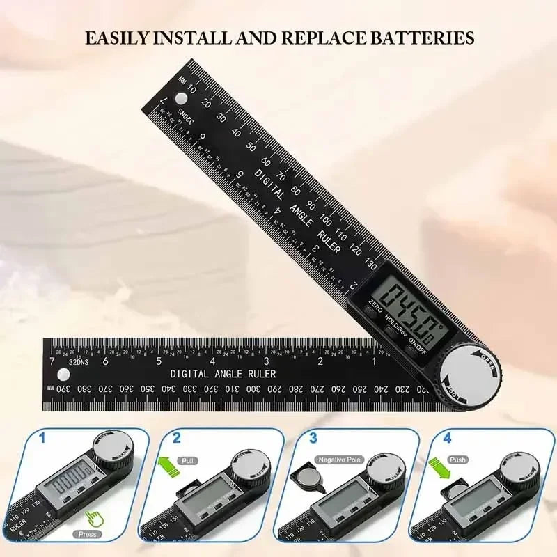 1 PC 2 in 1 Digital Angle Detector Scale Suitable for Woodworking