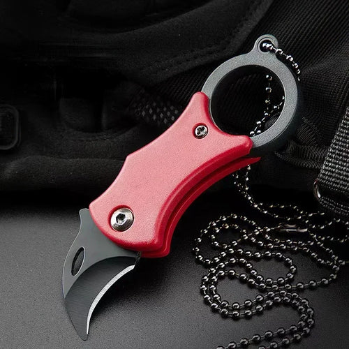 2024 New Outdoor Folding Knife EDC Key Fox Claw  Box Cutter Necklace
