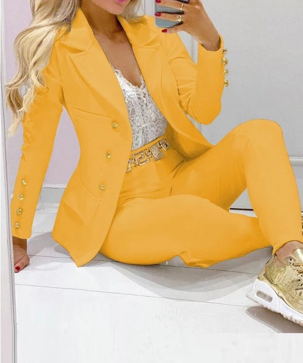 Women's Autumn Clothes Two Piece Set Female Coats and Pants Fashion