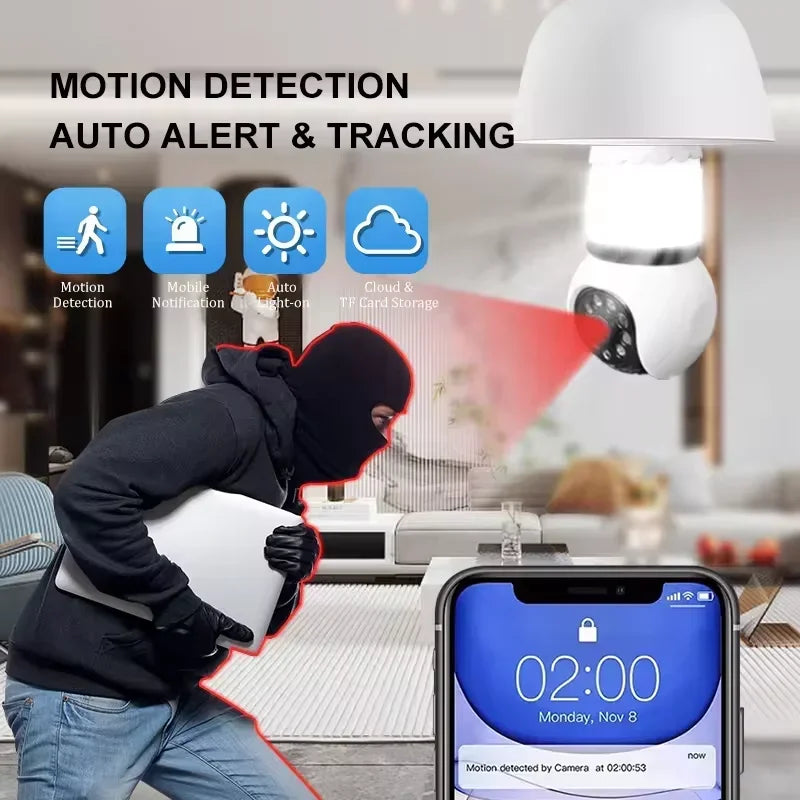 8MP Lamp Bulb WiFi Camera E27 LED Bulb Smart IP Camera Surveilance