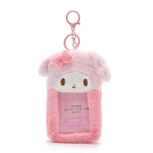 Cute Cartoon Kuromi Plush Card Case Keychain Hello Kitty Melody Card