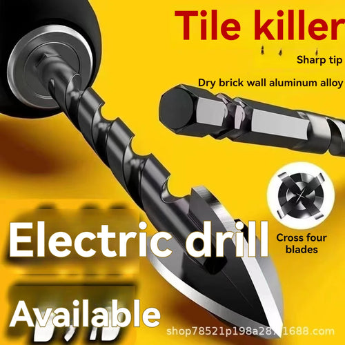 1Pcs 3-12mm Cross Hexagon Tile Drill Multifunctional Four-edged