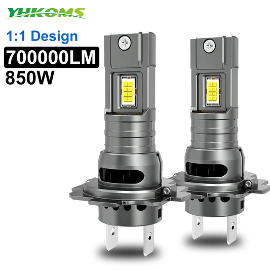 YHKOMS H7 LED Headlight Bulb Mini Wireless 60W 20000LM 6000K CSP for