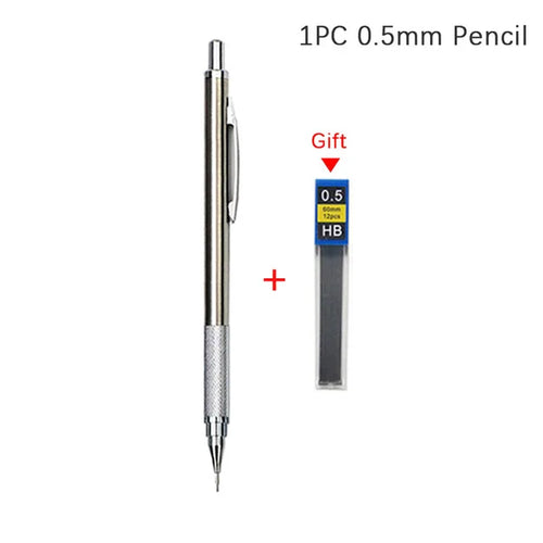 0.5 0.7 0.9 1.3 2.0mm Mechanical Pencil Set Full Metal Art Drawing