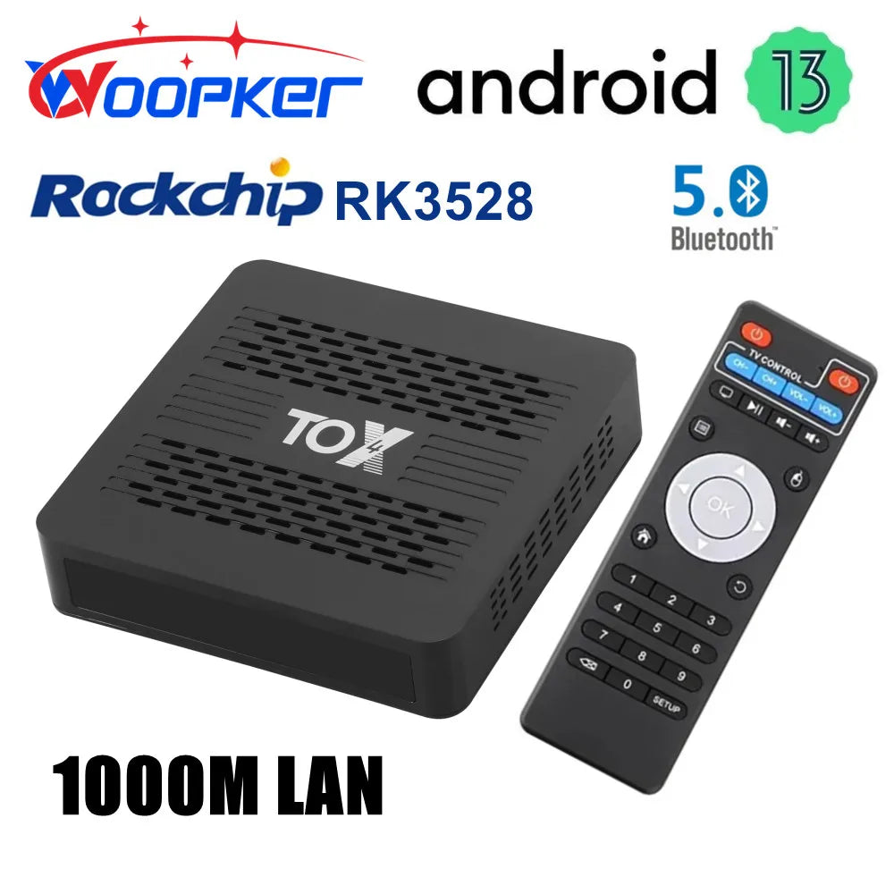 Woopker TV box TOX4 Android 13 4GB RAM 32GB ROM RK3528 Dual Band Wifi
