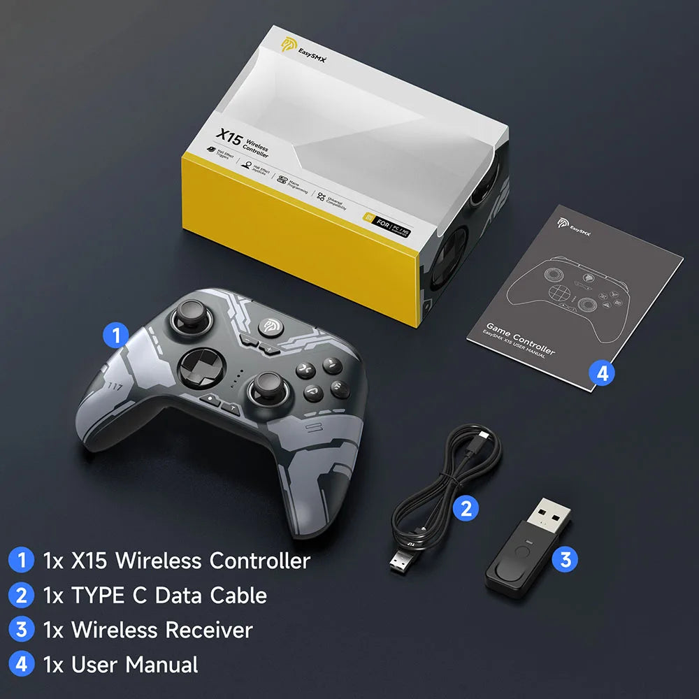 EasySMX X15 Wireless PC Controller, Bluetooth Joystick Gamepad for PC