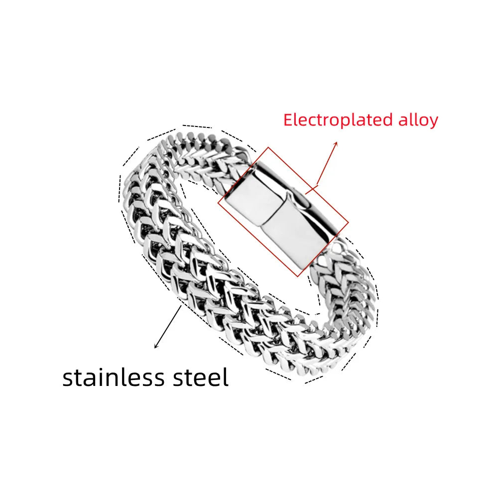 Stainless Steel Braided Double Row Front and Rear Fish Scale Alloy