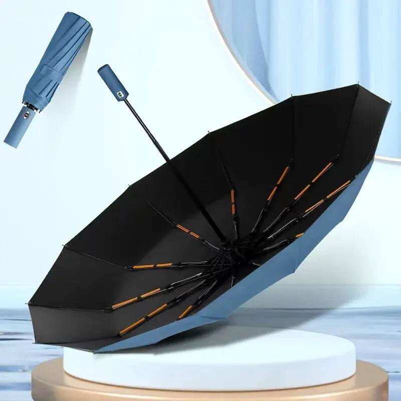 12 Bone Black Glue Fully Automatic Umbrella With Thick And Durable