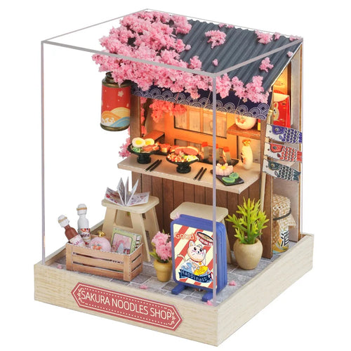 Wooden Miniature Doll House DIY Small House Kit Making Room Toys 3D