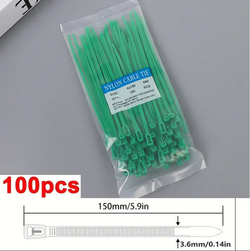 100 Reusable Cable Ties, Cable Lock Loop Nylon Ties Removable,
