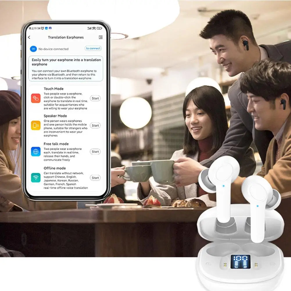 144 Languages Smart Translate Earbuds Real Time Voice Translator