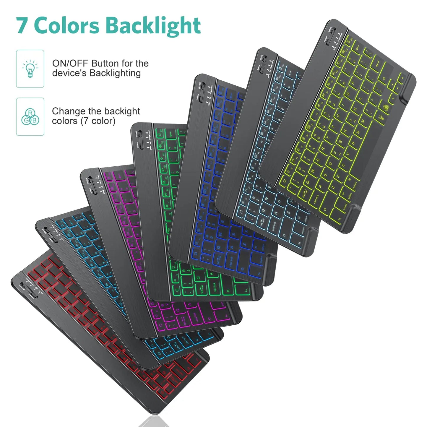 10 inch Backlit For iPad Keyboard and Mouse Backlight Bluetooth