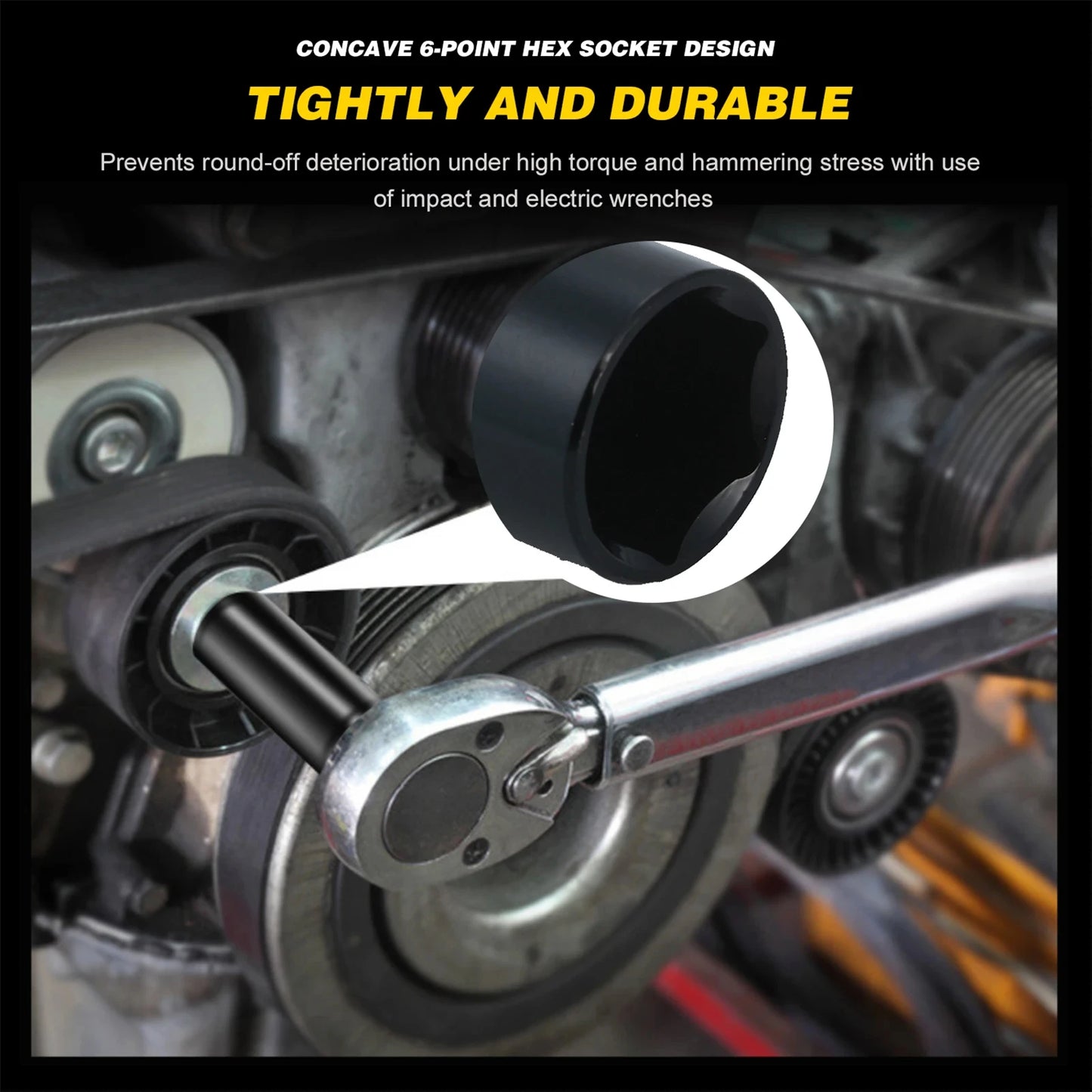 10pcs 1/2" Drive Deep Impact Socket Set Drive Metric Wrench Socket