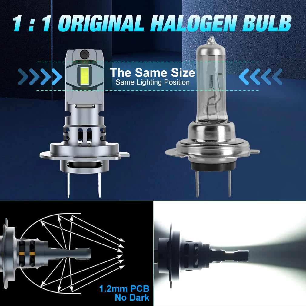 XSTORM H7 LED Headlight Bulb Mini Wireless 60W 20000LM 6500K CSP for