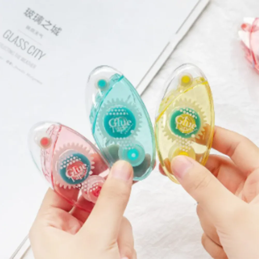 1/3Pcs Mini Glue With Dot Glue Classic Transparent Sided Tape Roller