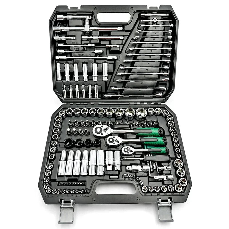 151pcs Drive Socket Set, 1/2 1/4 3/8 Inch Ratchet Wrench Set Ratchet