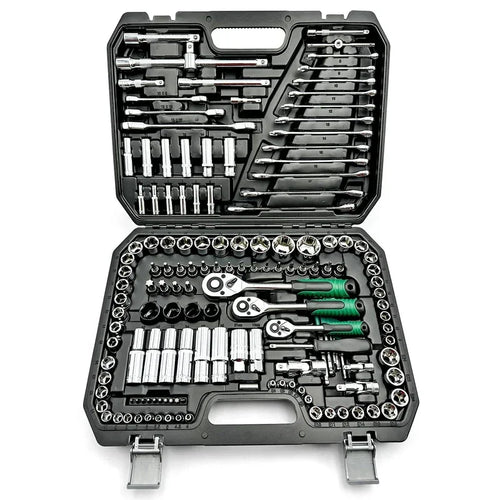 151pcs Drive Socket Set, 1/2 1/4 3/8 Inch Ratchet Wrench Set Ratchet