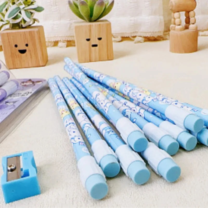 12pcs Sanrio Cinnamoroll Kuromi Cute Cartoon HB Pencils, 12 Pencils &
