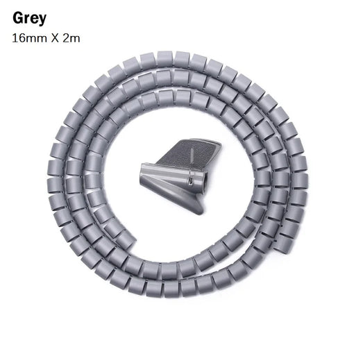 2M 16mm Flexible Spiral Cable Wire Protector Cable Organizer Computer