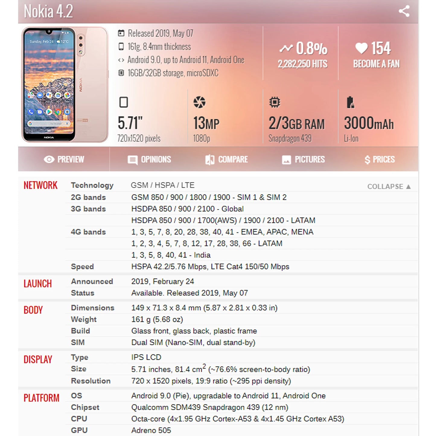 100% Test For Nokia 4.2 TA-1184 TA-1133 TA-1149 TA-1150 TA-1157