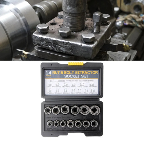 14 Pieces Damaged Bolt Removal Tool Bolt Extractor Tool Set with