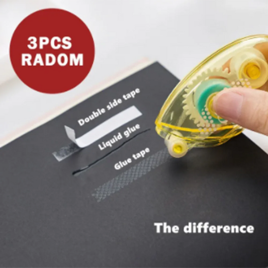 1/3Pcs Mini Glue With Dot Glue Classic Transparent Sided Tape Roller