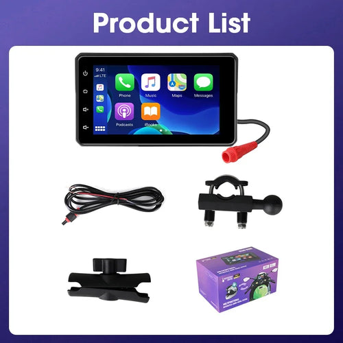 JMCQ 6.86" Motorcycles Navigation Wireless CarPlay & Android Auto