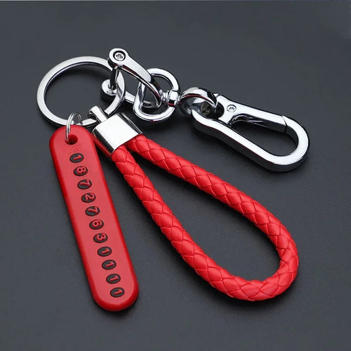 1pc Anti-Lost Car Keychain, Phone Number Card Keyring, Phone Number