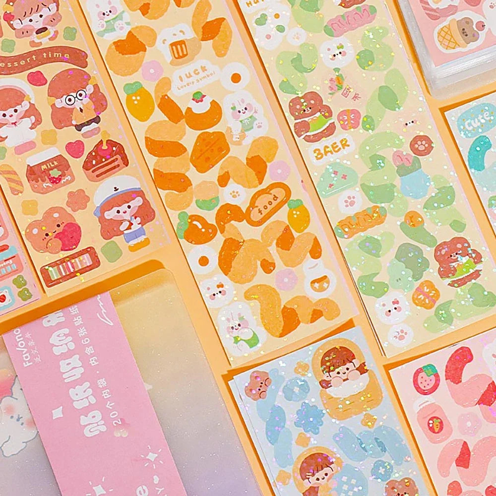 100/200 PCS Cute Stickers Kawaii Cartoon Laser Sticker for Kid Sticker